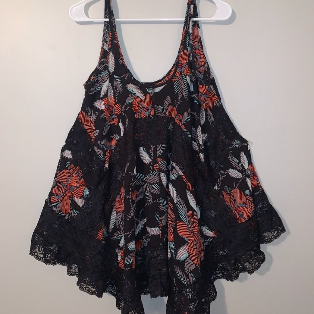 Intimately Free People Floral Trapeze Tunic Top XS